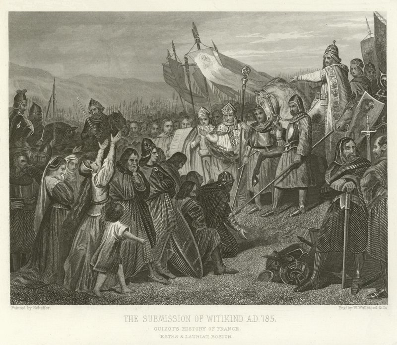 Poddanie się Witikinda, AD 785 autorstwa Alphonse Marie de Neuville