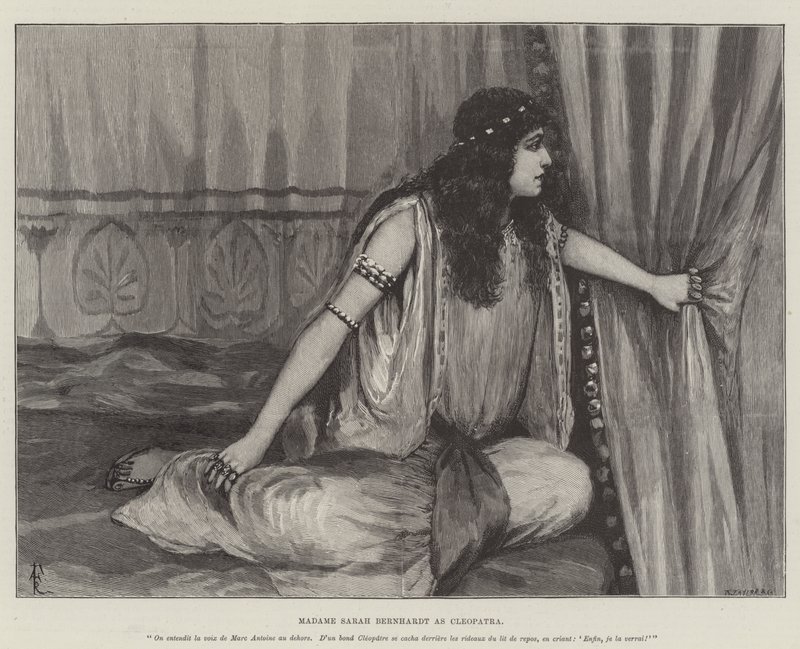 Madame Sarah Bernhardt jako Kleopatra autorstwa Amedee Forestier