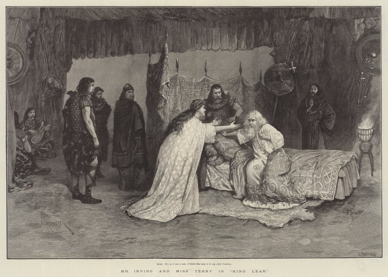 Pan Irving i panna Terry w King Lear autorstwa Amedee Forestier