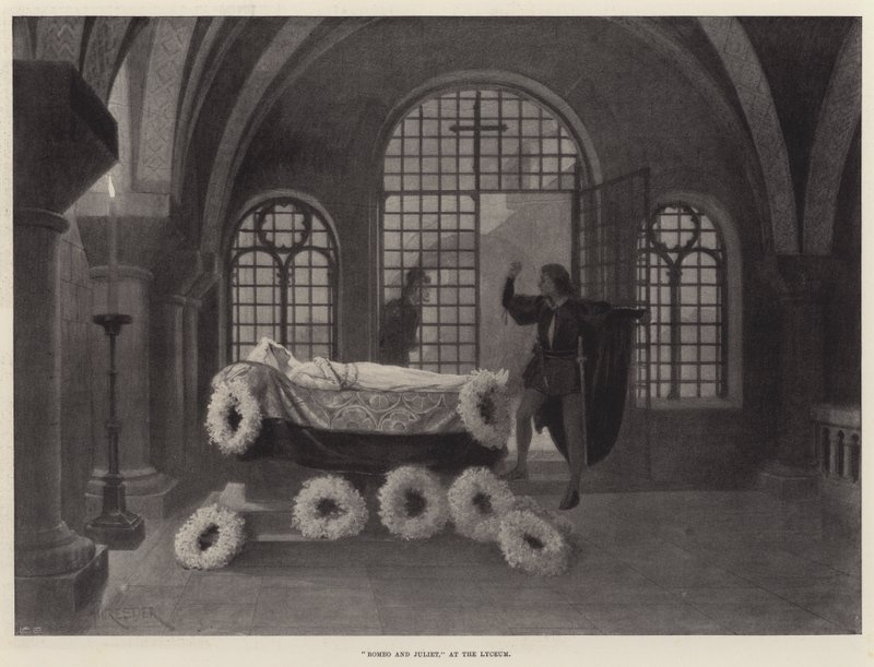 Romeo i Julia, w Liceum autorstwa Amedee Forestier