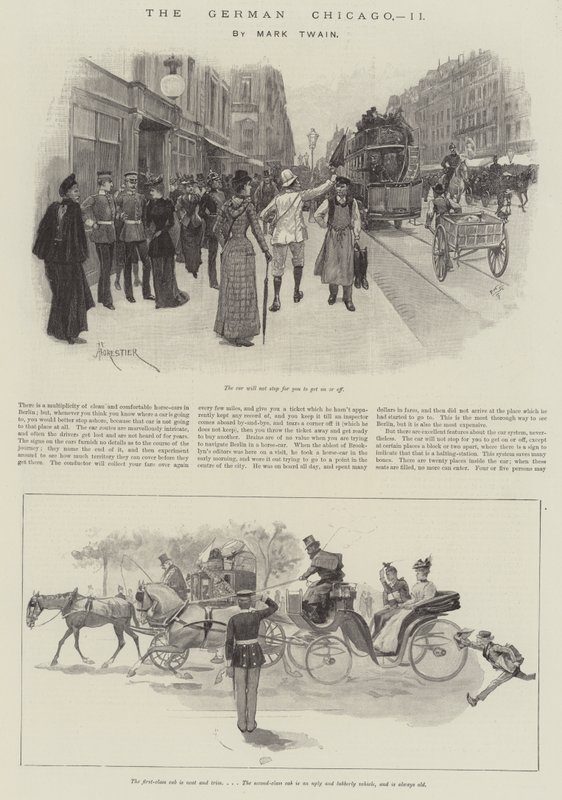 Niemieckie Chicago, Mark Twain autorstwa Amedee Forestier