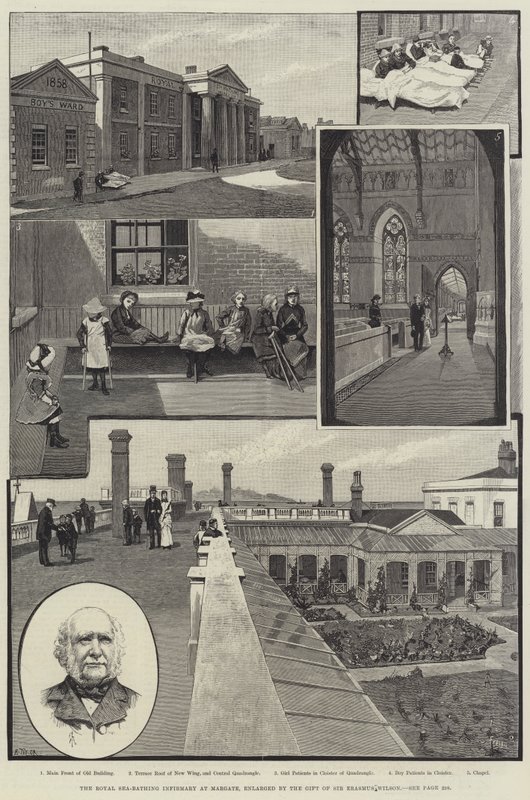 Royal Sea-Bathing Infirmary w Margate, powiększone o Dar Sir Erazma Wilsona autorstwa Amedee Forestier