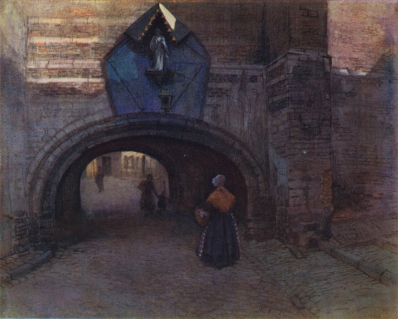 Archway pod Vieille Boucherie, Antwerpia autorstwa after Amedee Forestier