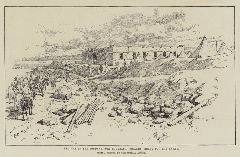 Wojna w Sudanie, Fort Euryalus, Souakim, Gotowi na wroga autorstwa Amedee Forestier
