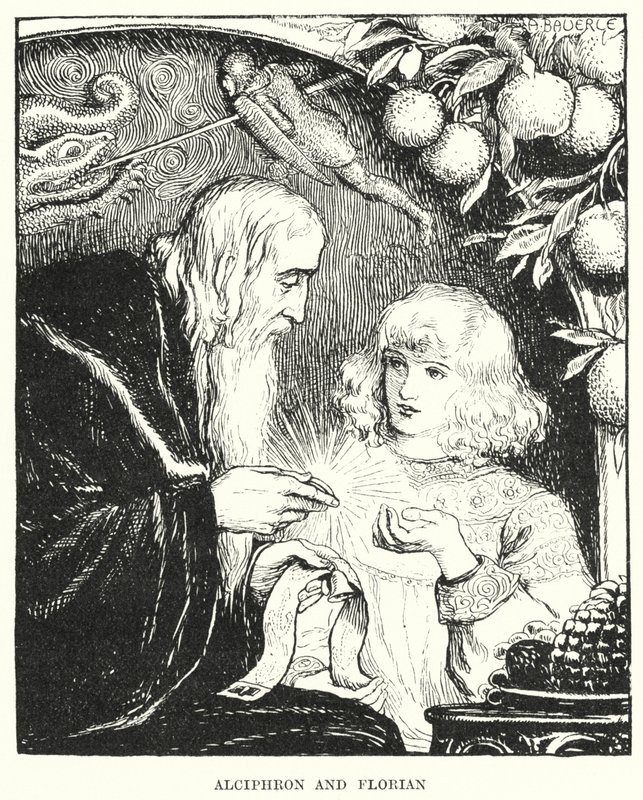Alciphron i Florian (grafika) autorstwa Amelia M. (attr.to) Bowerley or Bauerle