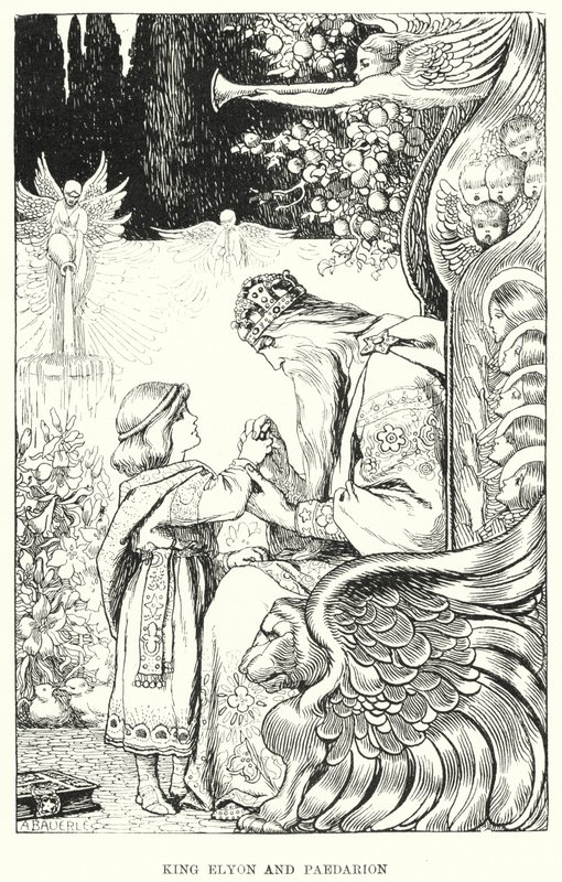 Król Elyon i Paedarion (grafika) autorstwa Amelia M. (attr.to) Bowerley or Bauerle
