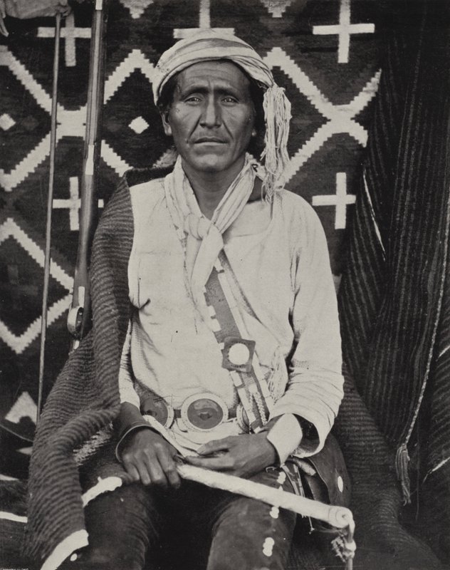 Indianin Navajoe (zdjęcie czarno-białe) autorstwa American Photographer (after)