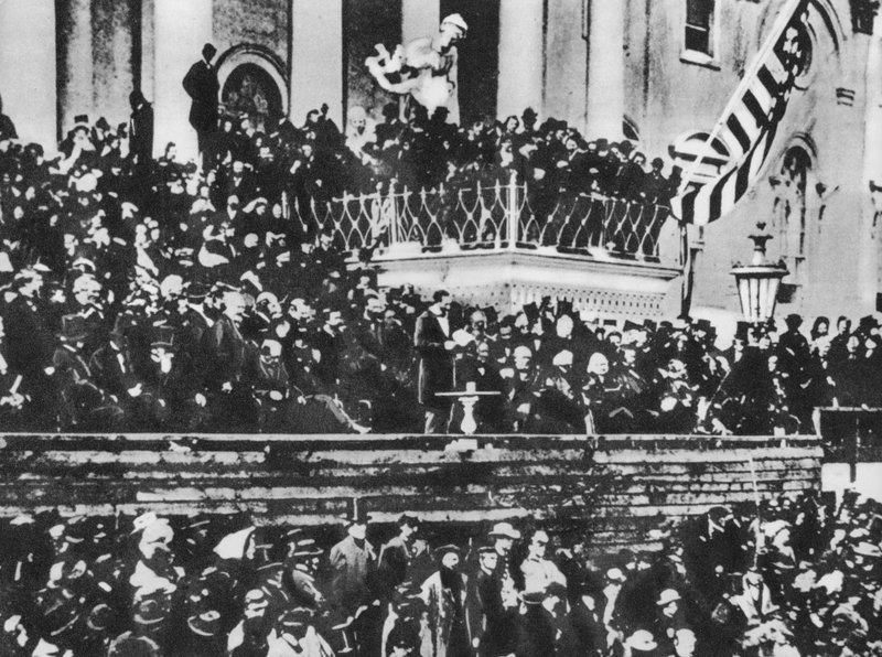 Druga inauguracja Abrahama Lincolna, 4 marca 1865 (zdjęcie czarno-białe) autorstwa American Photographer (after)