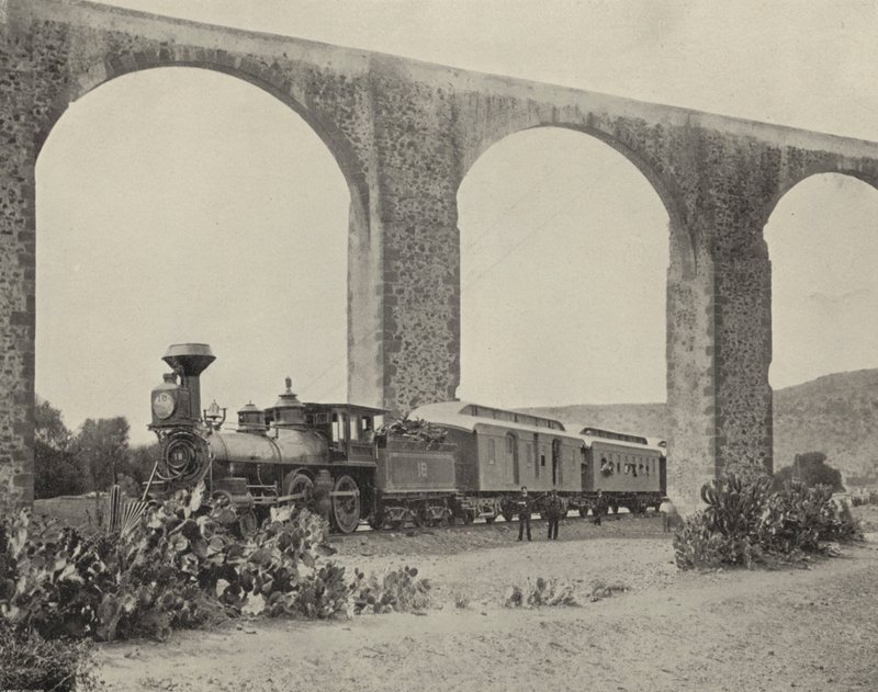 Akwedukt w Queretaro w Meksyku (zdjęcie czarno-białe) autorstwa American Photographer (after)