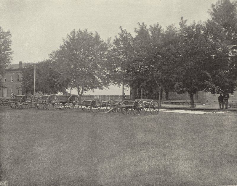 Bateria w Fort Omaha, Nebraska (zdjęcie czarno-białe) autorstwa American Photographer (after)