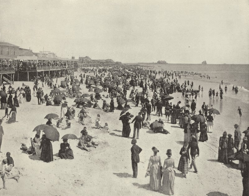 Plaża w Atlantic City, New Jersey (zdjęcie czarno-białe) autorstwa American Photographer (after)