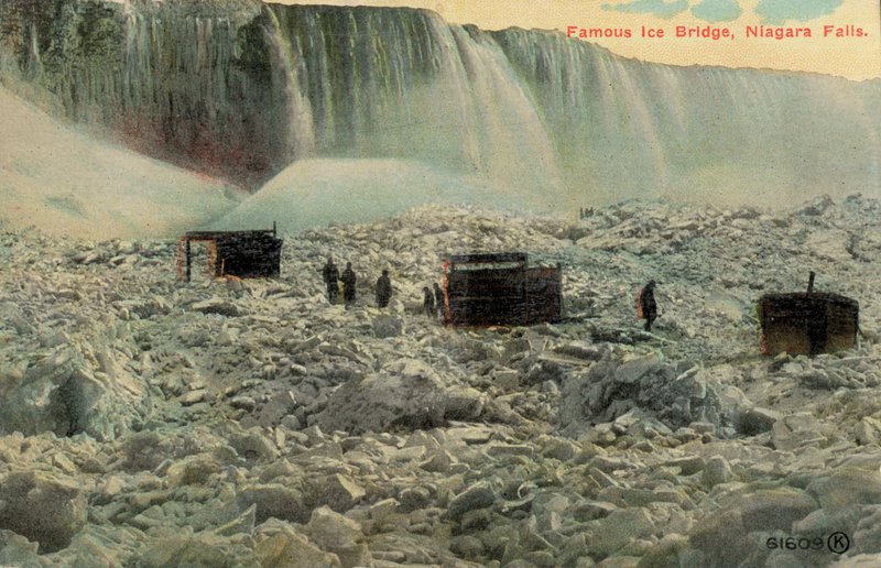 Słynny most lodowy w Niagara Falls, Nowy Jork, USA (kolorowe zdjęcie) autorstwa American Photographer (after)
