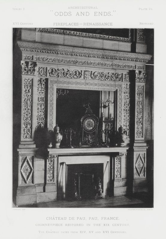 Kominek: Chateau De Pau, Pau, Francja (zdjęcie czarno-białe) autorstwa American Photographer (after)