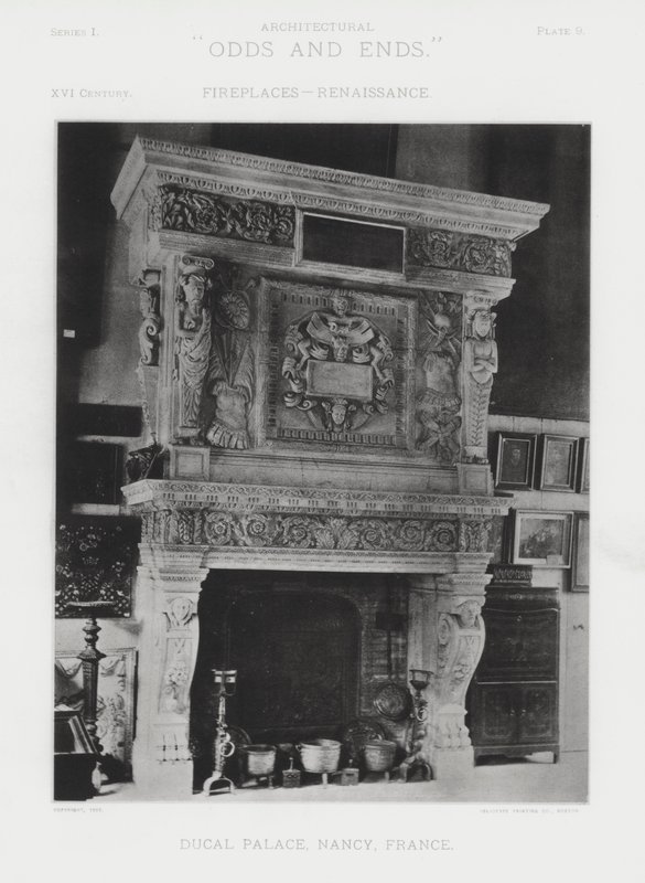 Kominek: Pałac Książęcy, Nancy, Francja (zdjęcie czarno-białe) autorstwa American Photographer (after)
