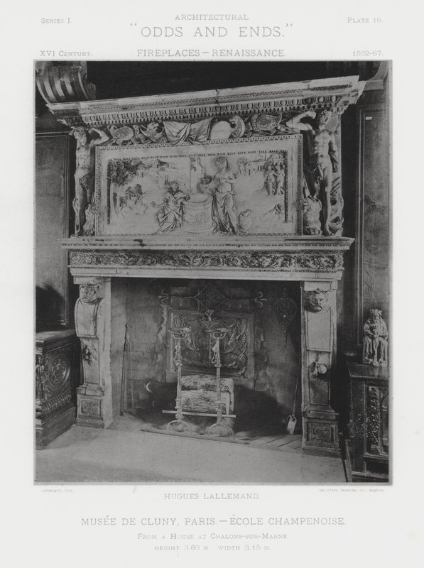 Kominek: Musee De Cluny, Paryż, Ecole Champenoise (zdjęcie czarno-białe) autorstwa American Photographer (after)