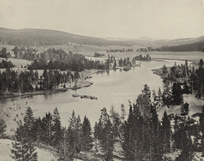 Dolina Hayden, Park Narodowy Yellowstone (zdjęcie czarno-białe) autorstwa American Photographer (after)
