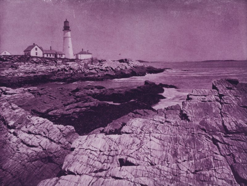 Latarnia morska w porcie Portland, Maine (zdjęcie czarno-białe) autorstwa American Photographer (after)