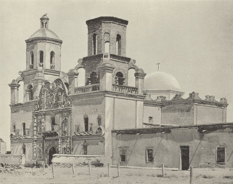 Misja San Xavier Del Bac, Arizona (zdjęcie czarno-białe) autorstwa American Photographer (after)