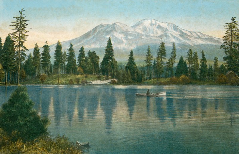 Góra Shasta, z jeziora Reservoir (zdjęcie) autorstwa American Photographer (after)
