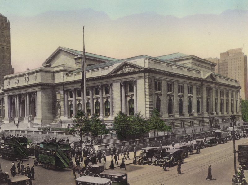 Nowy Jork: Biblioteka Publiczna, Piąta Aleja i West 42nd Street (zdjęcie) autorstwa American Photographer (after)