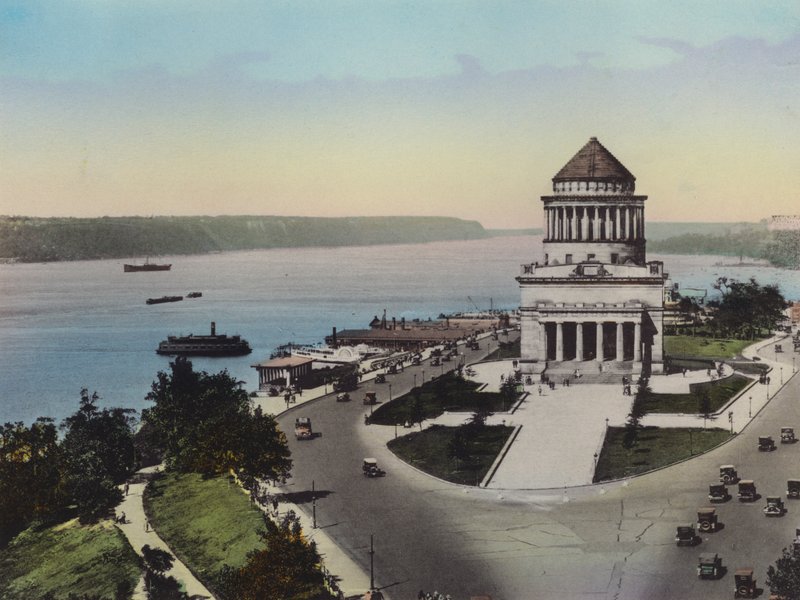 Nowy Jork: rzeka Hudson i Riverside Drive; Grób Granta (zdjęcie) autorstwa American Photographer (after)