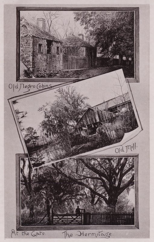 Stare chaty niewolników; Stary Młyn; Przy bramie; Ermitaż (czarno-białe zdjęcie) autorstwa American Photographer (after)