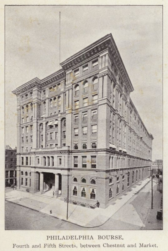 Filadelfia: Philadelphia Bourse, Fourth and Fifth Streets, między Chestnut a Market (zdjęcie czarno-białe) autorstwa American Photographer (after)