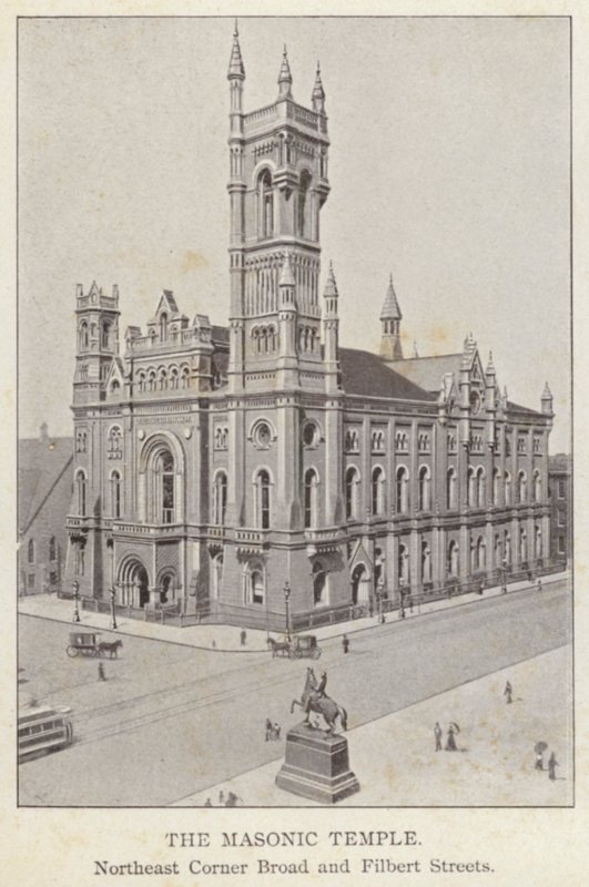 Filadelfia: Świątynia Masońska, Northeast Corner Broad i Filbert Streets (zdjęcie czarno-białe) autorstwa American Photographer (after)