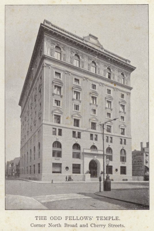Filadelfia: Świątynia Odd Fellows, Corner North Broad i Cherry Streets (zdjęcie czarno-białe) autorstwa American Photographer (after)