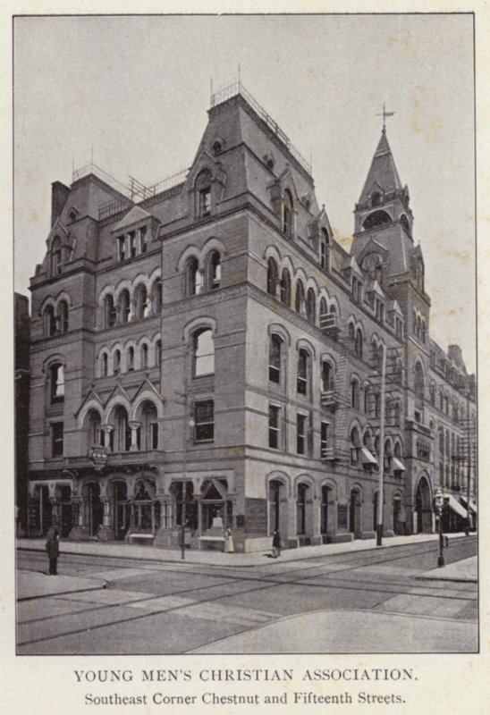 Filadelfia: Chrześcijańskie Stowarzyszenie Młodych Mężczyzn, Southeast Corner Chestnut i Fifteenth Streets (zdjęcie czarno-białe) autorstwa American Photographer (after)