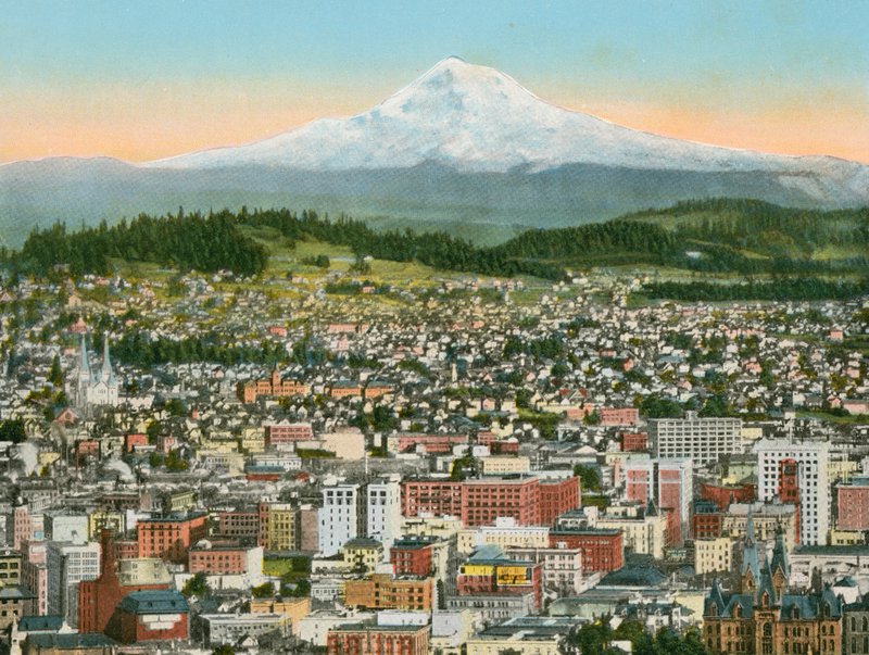 Portland, Oregon, Mount Hood w oddali (zdjęcie) autorstwa American Photographer (after)