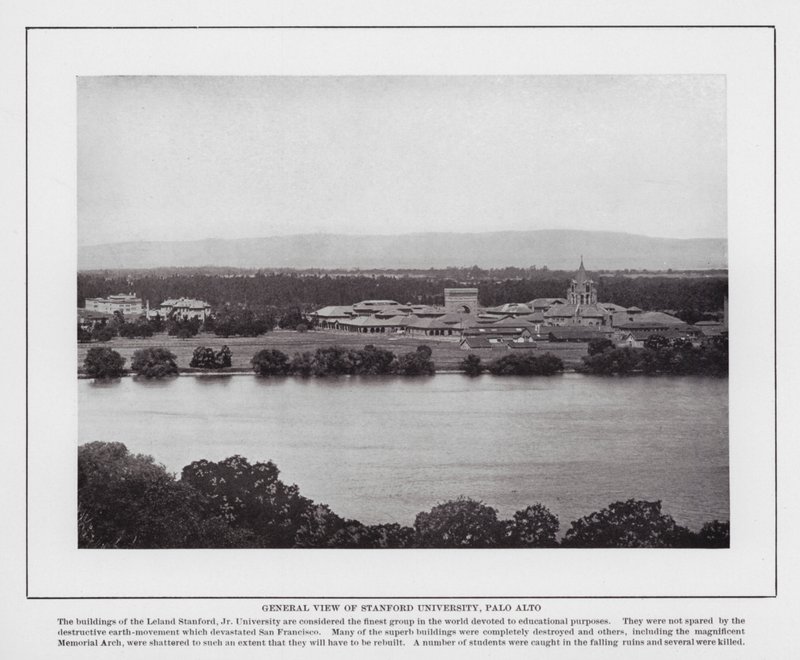 San Francisco: Widok ogólny Uniwersytetu Stanforda, Palo Alto (zdjęcie czarno-białe) autorstwa American Photographer (after)