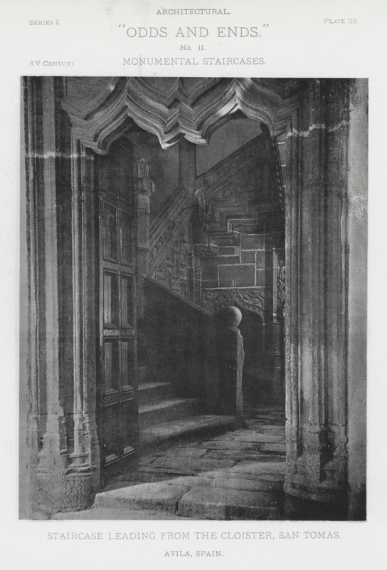 Schody prowadzące z klasztoru, San Tomas, Avila, Hiszpania (zdjęcie czarno-białe) autorstwa American Photographer (after)