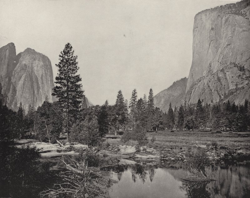 Yosemite Valley, Kalifornia (zdjęcie czarno-białe) autorstwa American Photographer (after)