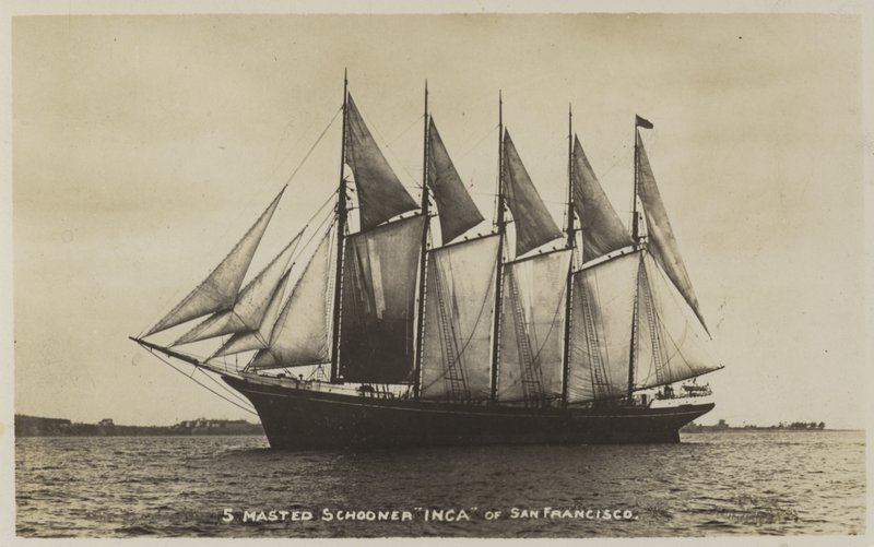 5 masztowy szkuner Inca z San Francisco autorstwa American Photographer