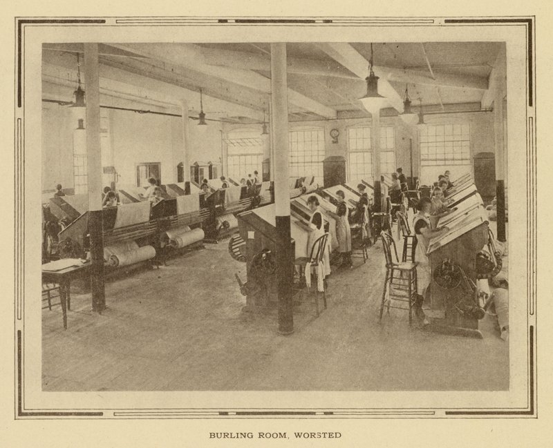 Amoskeag Manufacturing Company: Burling Room, Worsted (zdjęcie czarno-białe) autorstwa American Photographer