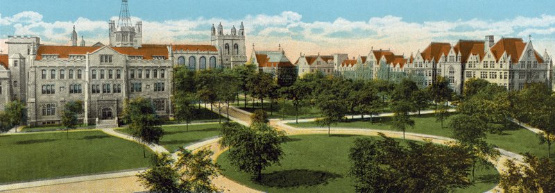Kampus, University of Chicago (kolorowe zdjęcie) autorstwa American Photographer