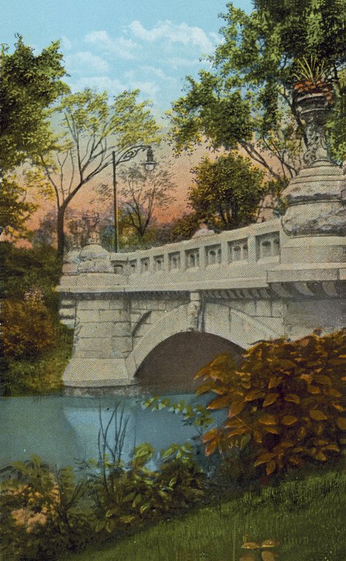 Cement Bridge, Garfield Park (kolorowe zdjęcie) autorstwa American Photographer