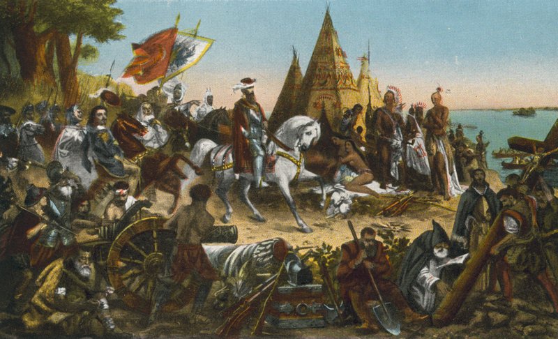 Odkrycie rzeki Missisipi przez De Soto, maj 1541 r. (zdjęcie kolorowe) autorstwa American Photographer