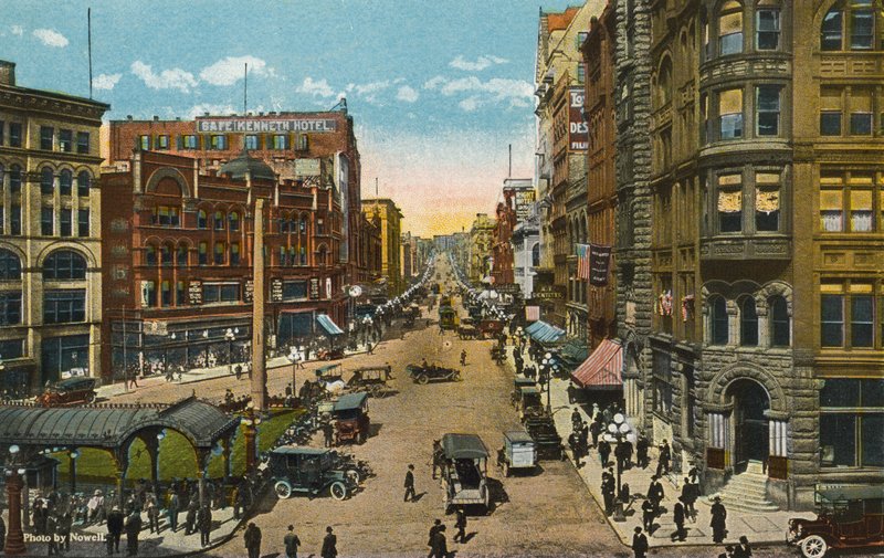 First Avenue i Pioneer Square (zdjęcie kolorowe) autorstwa American Photographer