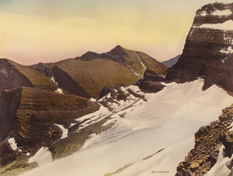 Park Narodowy Glacier: Lodowiec Grinnell ze ściany ogrodu (zdjęcie kolorowe) autorstwa American Photographer