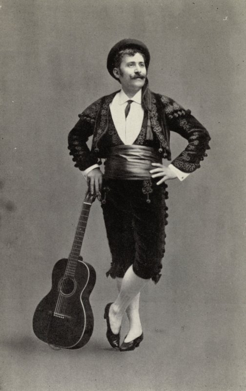 Guiseppe Campanari jako Figaro w "Cyruliku sewilskim" (zdjęcie czarno-białe) autorstwa American Photographer