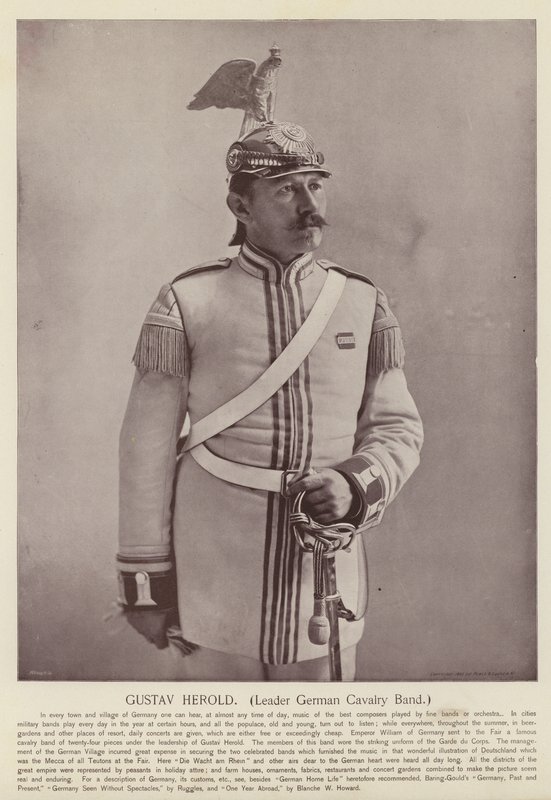 Gustav Herold, dowódca niemieckiej orkiestry kawalerii autorstwa American Photographer