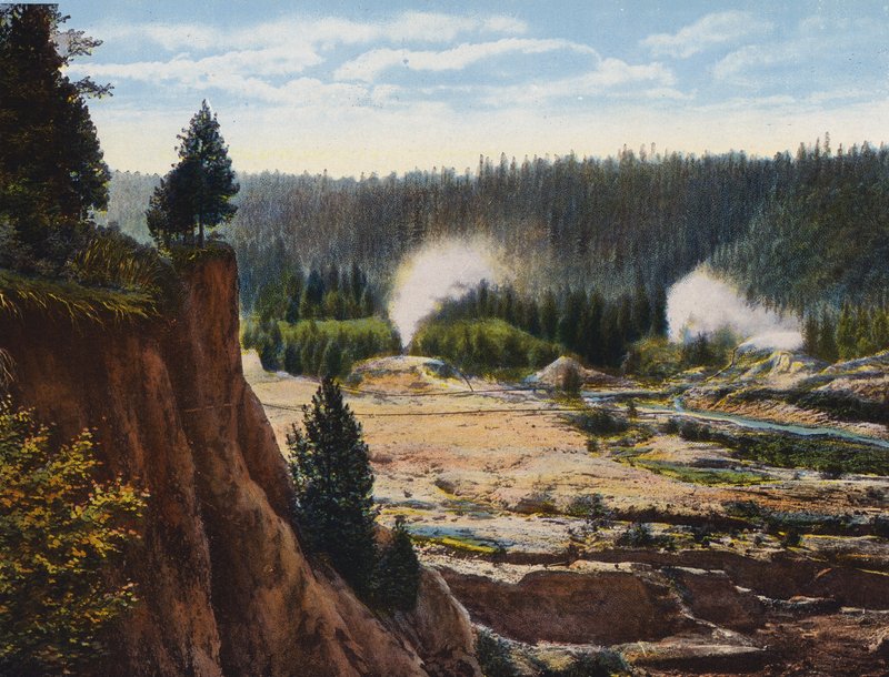Górnictwo hydrauliczne, Dutch Flat, Kalifornia (zdjęcie kolorowe) autorstwa American Photographer