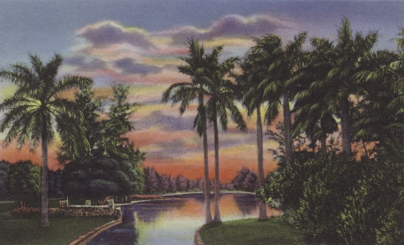 Lago del Country Club, Jezioro w Country Club Park (kolorowe zdjęcie) autorstwa American Photographer