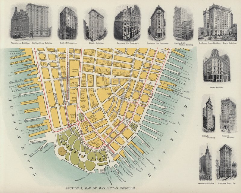 Mapa dzielnicy Manhattan (zdjęcie czarno-białe) autorstwa American Photographer