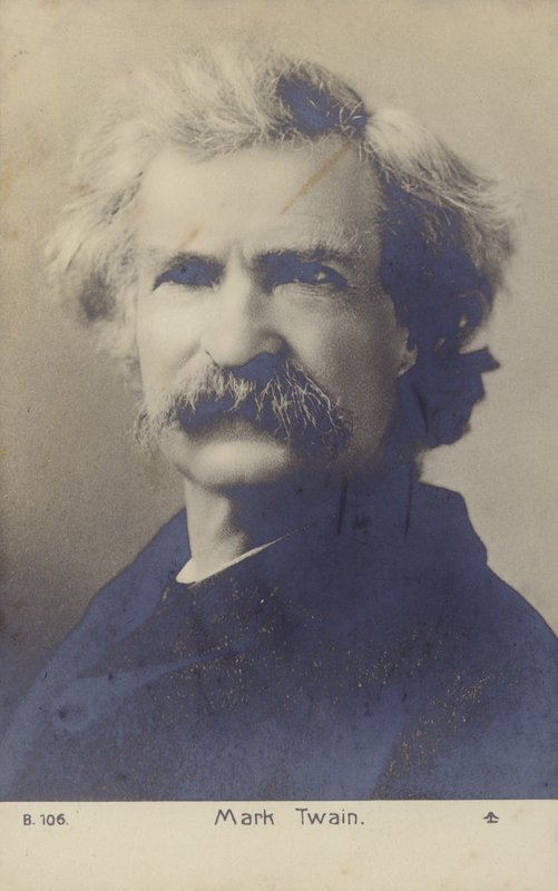 Mark Twain (1835-1910), amerykański pisarz (zdjęcie czarno-białe) autorstwa American Photographer