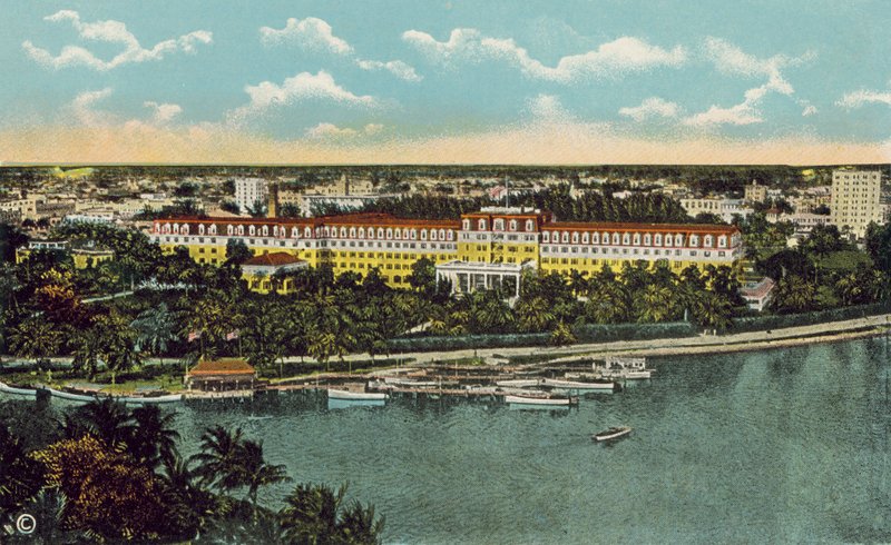 Miami, Floryda, ok. 1925 r: Hotel Royal Palm (zdjęcie kolorowe) autorstwa American Photographer