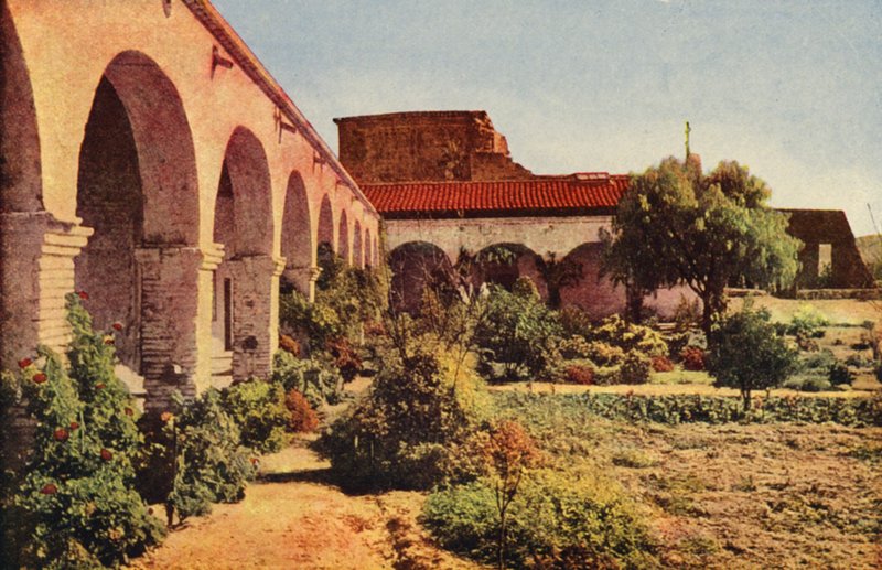 Misja San Juan Capistrano w pobliżu San Diego (zdjęcie kolorowe) autorstwa American Photographer