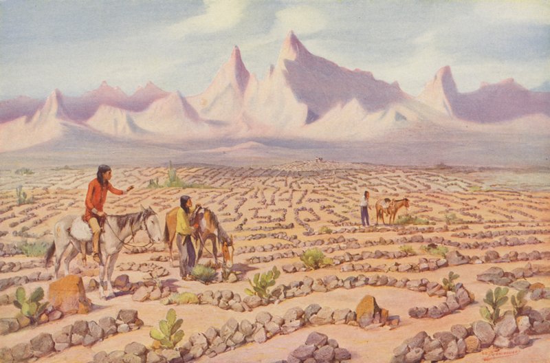 Mistyczny labirynt Indian Mojave w pobliżu Needles w Kalifornii (zdjęcie kolorowe) autorstwa American Photographer